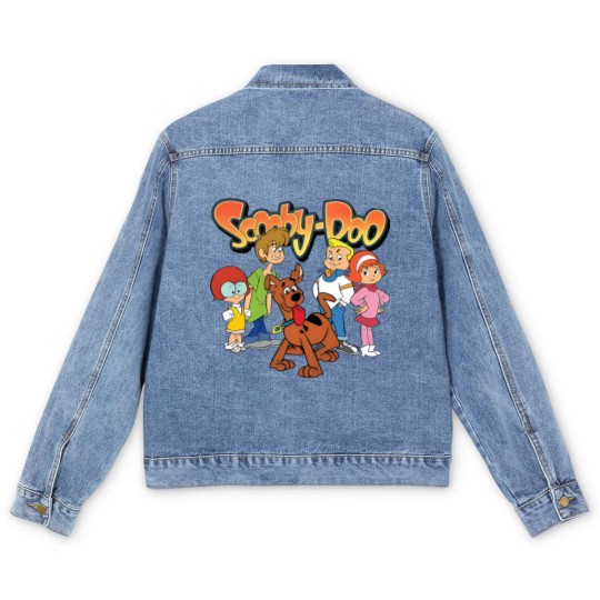 Discover Scooby-Doo Men's Denim Jackets, Retro Christmas Crewneck Men's Denim Jackets