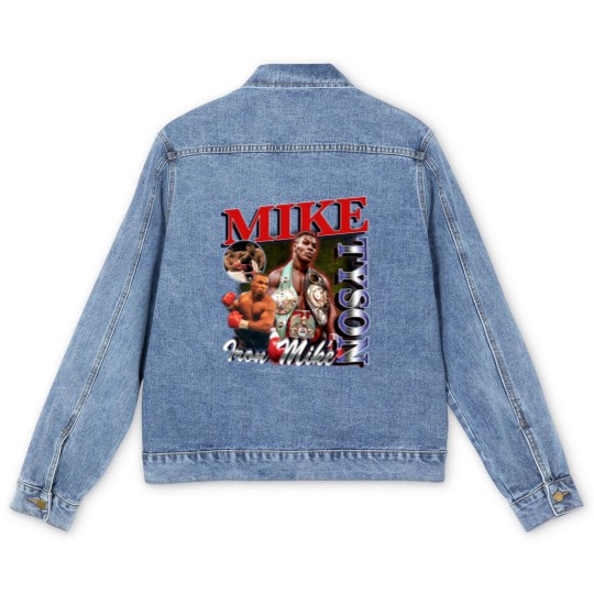 Discover Vintage Wash Mike Tyson Men's Denim Jackets, Vintage Acid Wash