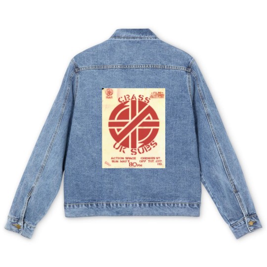 Discover Vintage Crass and UK Subs Concert Flyer Poster Men's Denim Jackets