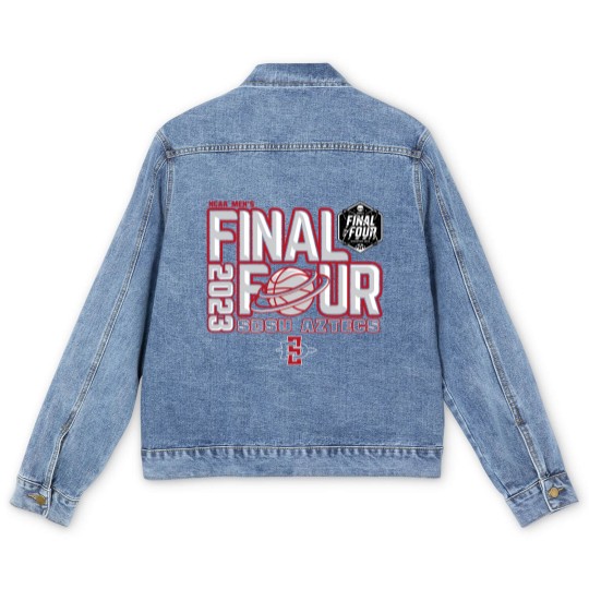 Discover San Diego State Aztecs Final Four Basketball Dunk Black Men's Denim Jackets