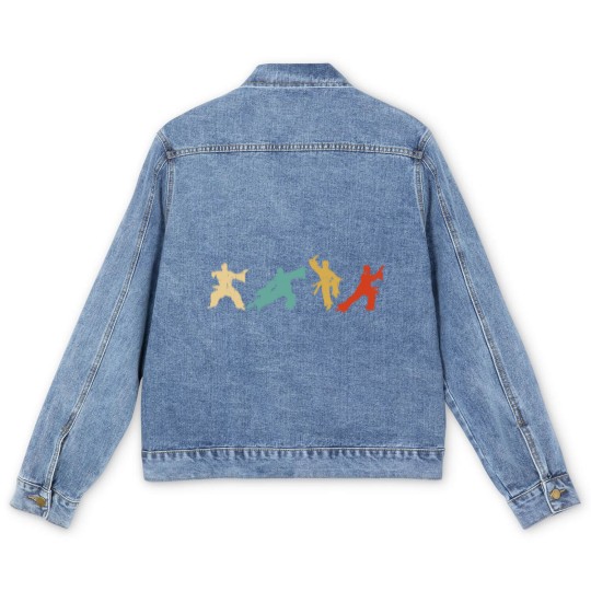 Discover Retro Thai Chi Silhouette Medication Gift Idea Men's Denim Jackets