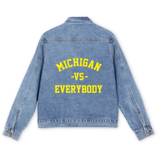 Discover Michigan Vs Everybody Men's Denim Jackets, College Team Men's Denim Jackets, Wolverines Football Fan Gear