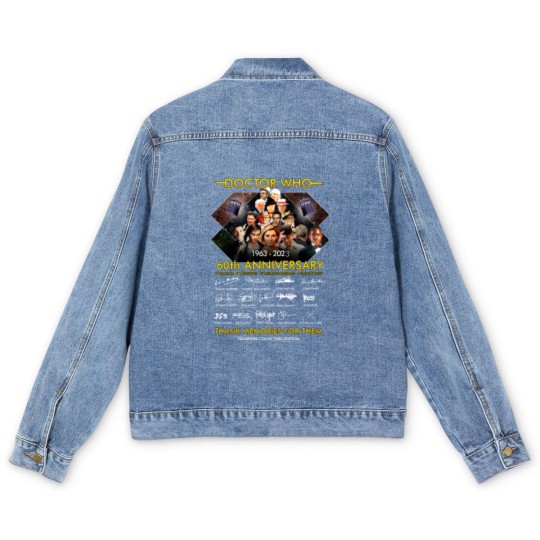 Discover Doctor Who 60th Anniversary Men's Denim Jackets, Doctor Who Movie Men's Denim Jackets