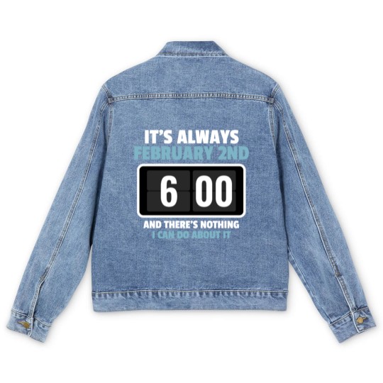 Discover Alarm Clock GroundHog Day Design Men's Denim Jackets