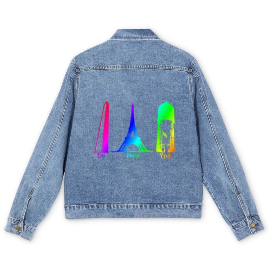 Discover Ypsilanti Water Tower Full Color Men's Denim Jackets