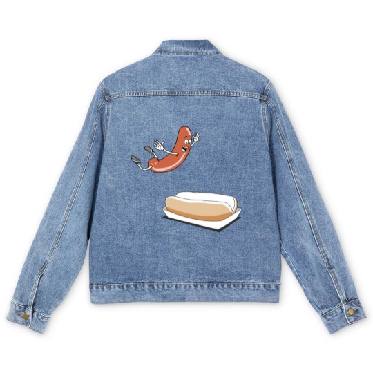 Discover Happy Hot Dog Men's Denim Jackets - Power Rangers Essential Men's Denim Jackets