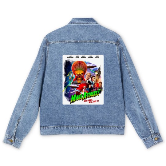 Discover Mars Attacks Soft Men's Denim Jackets, Mars Attacks Movie Poster Men's Denim Jackets