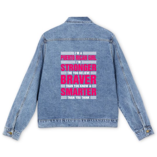 Discover Im A Puerto Rican Girl Men's Denim Jackets