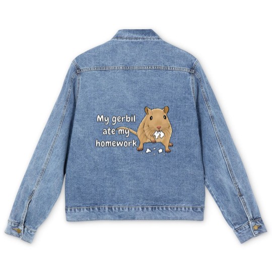 Discover Gerbil Ate My Homework Men's Denim Jackets