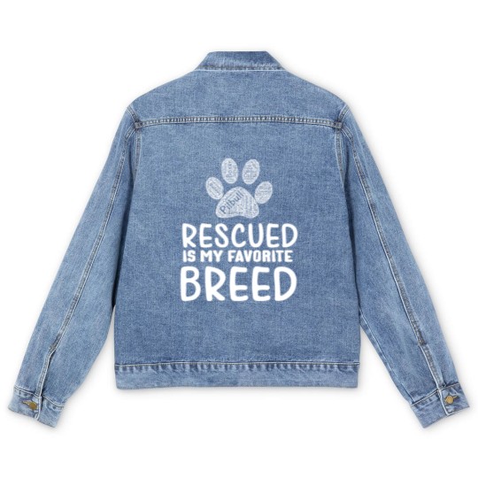 Discover rescued dog breed gift Men's Denim Jackets