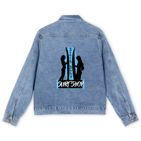 Discover Surfing Beach Baby Surf Shop Surf Board Classic Men's Denim Jackets