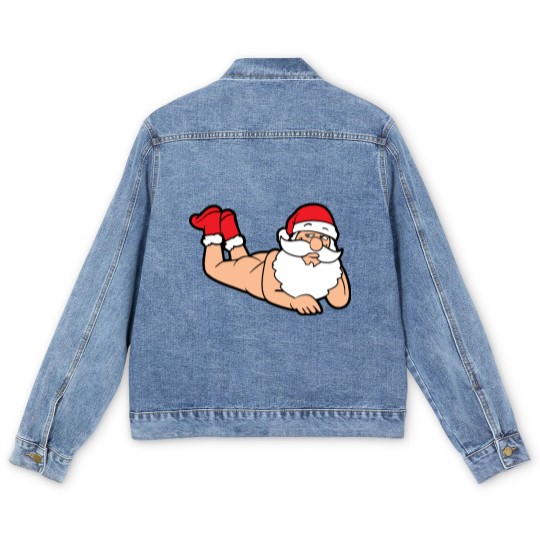 Discover Funny Sexy Santa Claus Xmas Merry Christmas Winter Men's Denim Jackets
