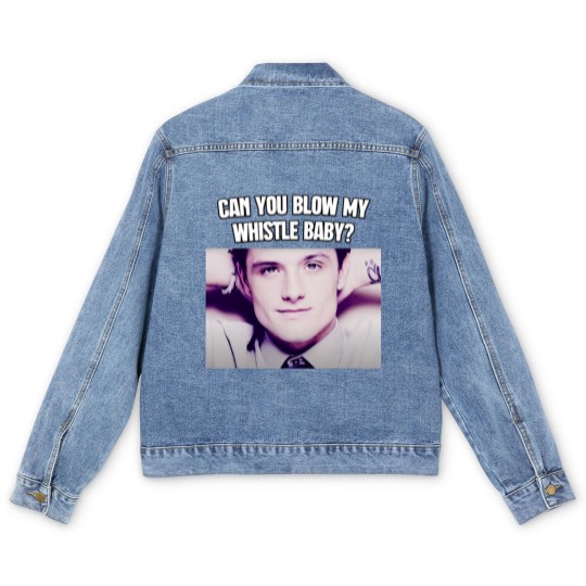 Discover Can You Blow My Whistle Baby Josh Hutcherson TikTok Meme Men's Denim Jackets