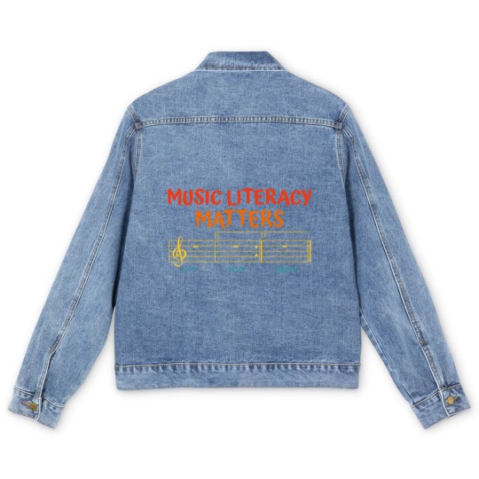 Discover Music Music Literacy Matters I Like To Eat Puppies Men's Denim Jackets