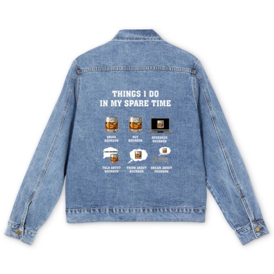 Discover Things I Do In My Spare Time Drink Bourbon By Bourbon Men's Denim Jackets