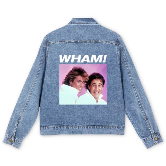 Discover WHAM! Men's Denim Jackets 80's George Michael Vibes, George Michael and Andrew Ridgeley Men's Denim Jackets