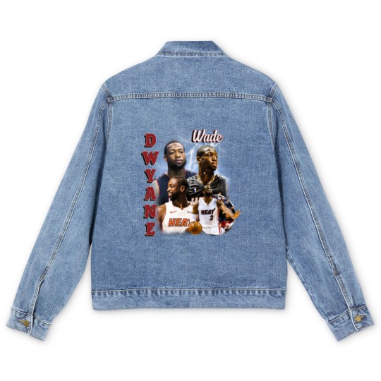 Discover Dwyane Wade Vintage Men's Denim Jackets, Vintage 90s Graphic Style Dwyane Wade Men's Denim Jackets