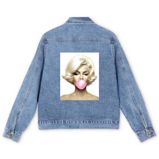 Discover Pink Marilyn Monroe Bubble Gum Men's Denim Jackets Men's Denim Jackets