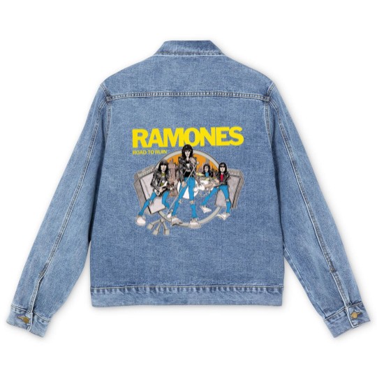 Discover Ramones RoadTo Ruin Hypebeast Rock Band Vintage Design Men's Denim Jackets