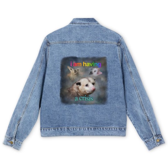 Discover I am having a crisis possum word art Classic Men's Denim Jackets