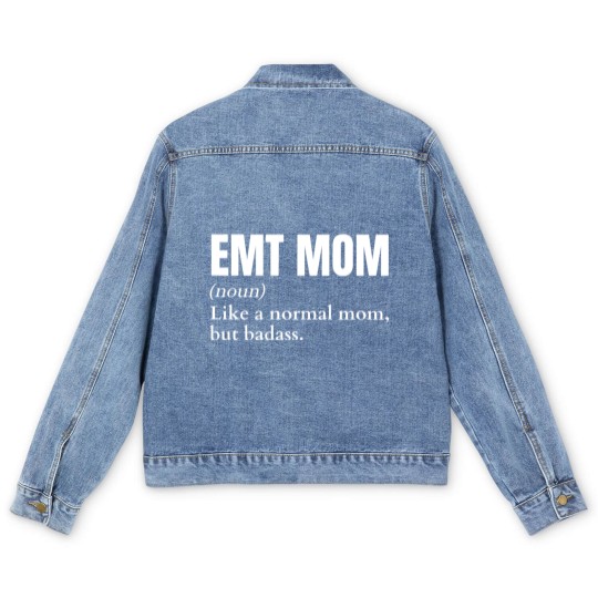 Discover Funny Badass EMT Mom Definition Men's Denim Jackets