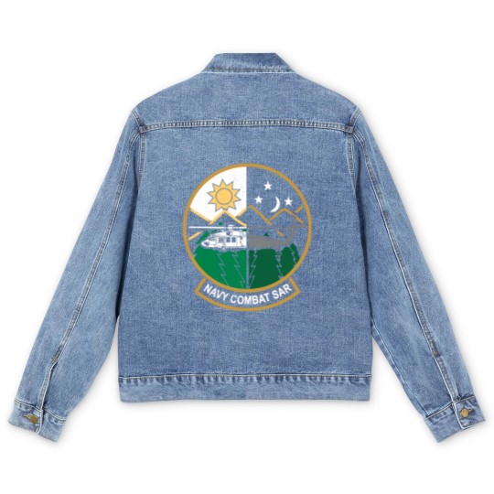 Discover Navy Combat SAR - Navy Combat Search And Rescue - Men's Denim Jackets