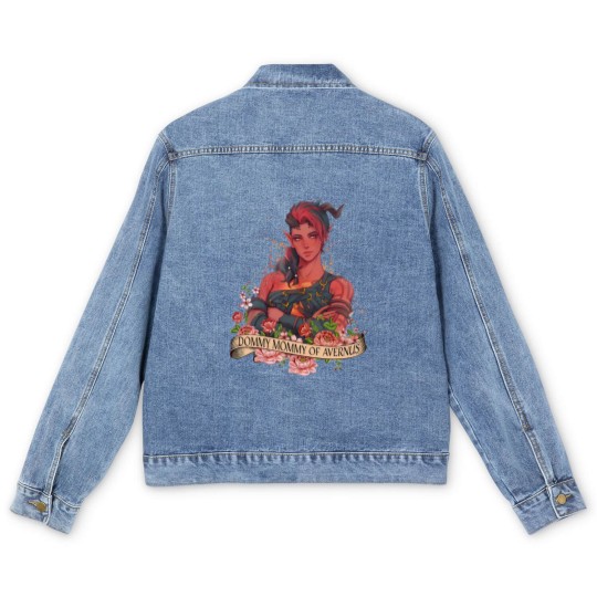 Discover Karlach Dommy Mommy of Avernus Boho  Men's Denim Jackets, Baldur's gate 3 merch Men's Denim Jackets, Video games Men's Denim Jackets