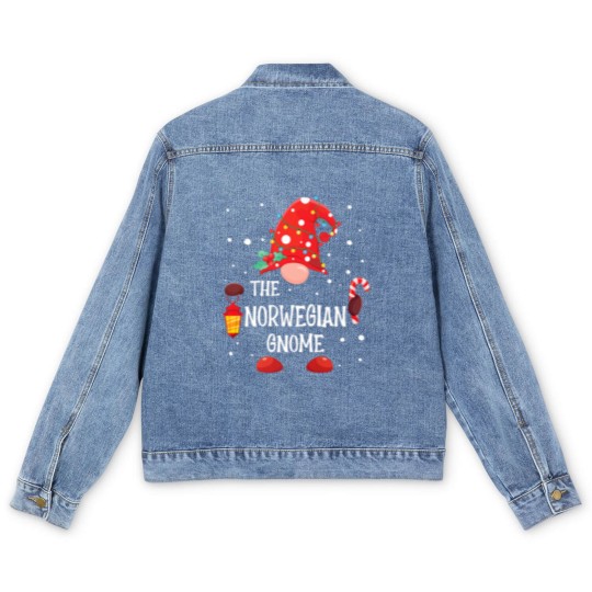 Discover The Norwegian Gnome Matching Family Christmas Gnom Men's Denim Jackets
