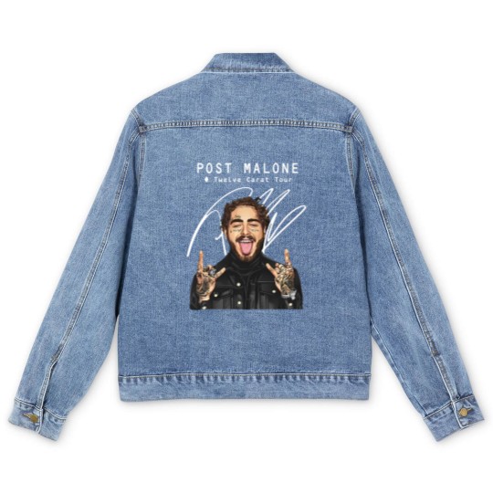 Discover Post Malone 12 Carat Tour Men's Denim Jackets -  Signed Signature Version - Post Malone Unisex Men's Denim Jackets Men's Denim Jackets