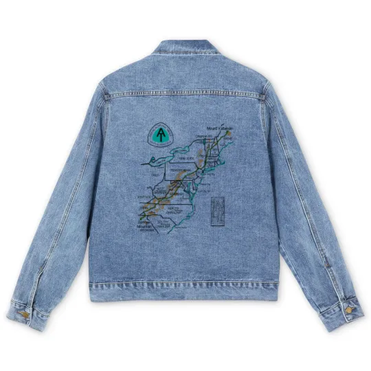 Discover Appalachian National Scenic Trail Map AT Map Men's Denim Jackets
