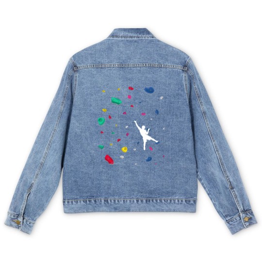 Discover Climbing Boulder Wall Rock Climber Bouldering Men's Denim Jackets