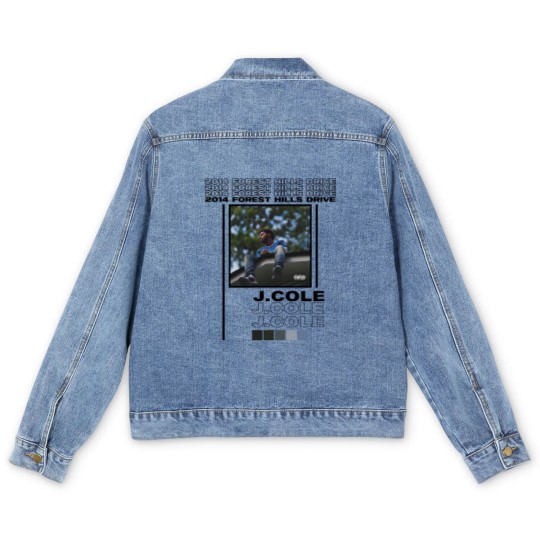 Discover J. Cole album cover Men's Denim Jackets, 2014 forest hills drive album cover Men's Denim Jackets,