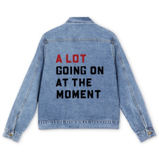 Discover A Lot Going On At The Moment Glitter Effect Men's Denim Jackets, Concert Men's Denim Jackets, TS Concert Men's Denim Jackets
