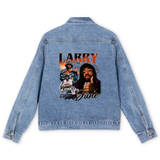 Discover Larry June Unisex Men's Denim Jackets larry june,larry june Men's Denim Jackets,good job larry,orange Men's Denim Jackets