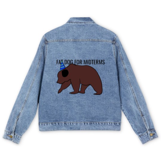 Discover Fat dog for midterms Men's Denim Jackets