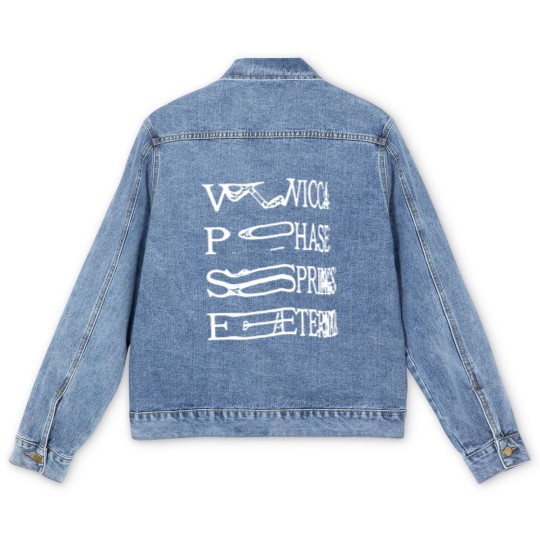 Discover Wicca Phase Springs Eternal Merch Wicca Phase Springs Eternal Skull Unisex Men's Denim Jackets Blend Men's Denim Jackets Men's Denim Jackets