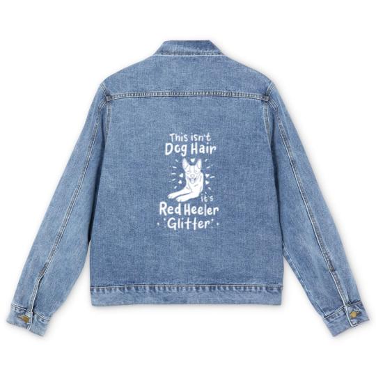 Discover Red Heeler Dog Men's Denim Jackets