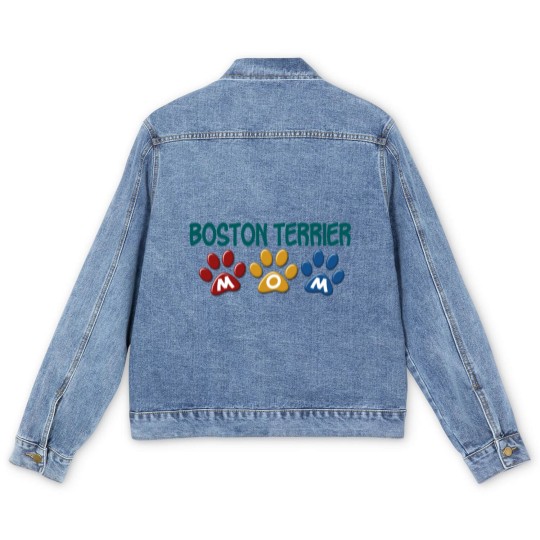 Discover BOSTON TERRIER MOM Paw Print 1 Men's Denim Jackets