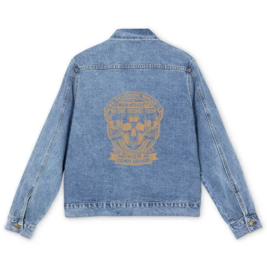 Discover Drink From the Skull of Your Enemies Design Men's Denim Jackets