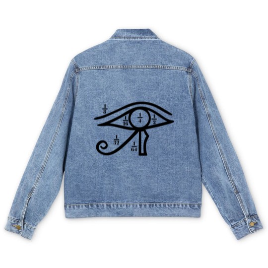 Discover Eye of Horus, Heqat, Fractional Numbers, Egypt Men's Denim Jackets