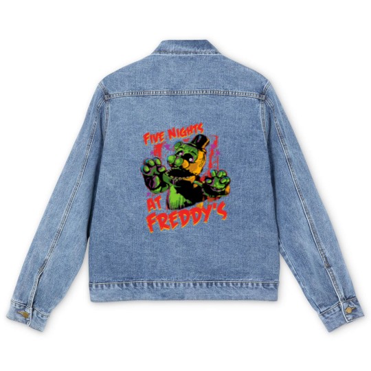 Discover Five Nights at Freddys Men's Denim Jackets, FNAF Men's Denim Jackets, Phantom Freddy