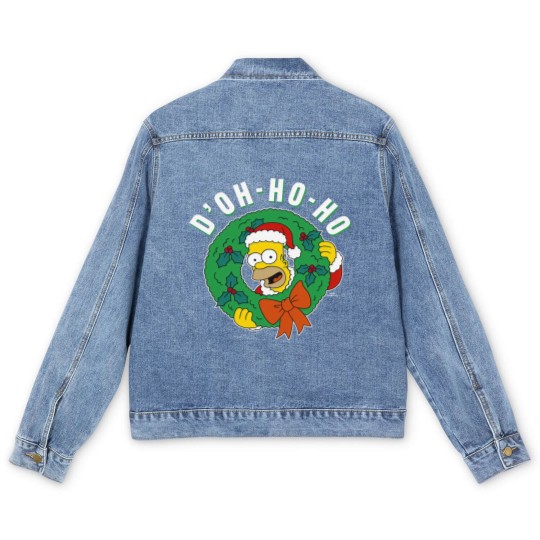 Discover The Simpsons Christmas Santa Homer D'Oh-Ho-Ho Alt Men's Denim Jackets