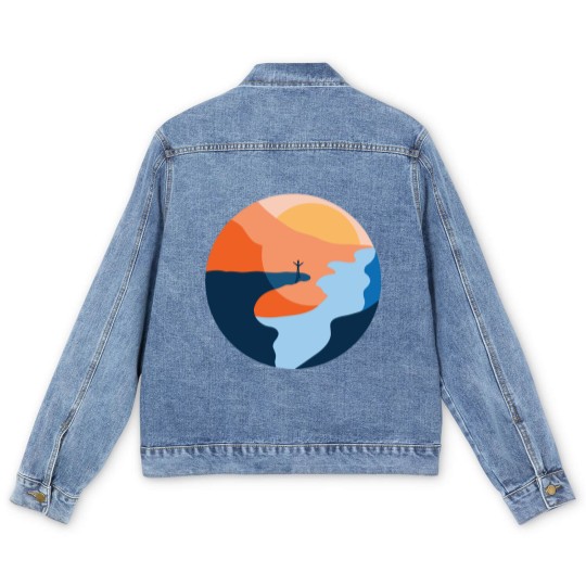 Discover Trolltunga Fjord Norway Souvenir Gift Men's Denim Jackets