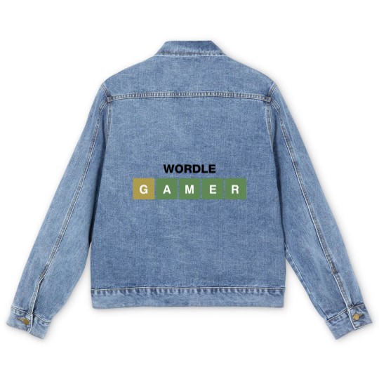 Discover Funny Wordle Style Joke. Wordle Gamer Men's Denim Jackets