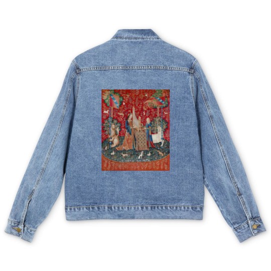 Discover Lady and Unicorn Medieval Tapestry Men's Denim Jackets