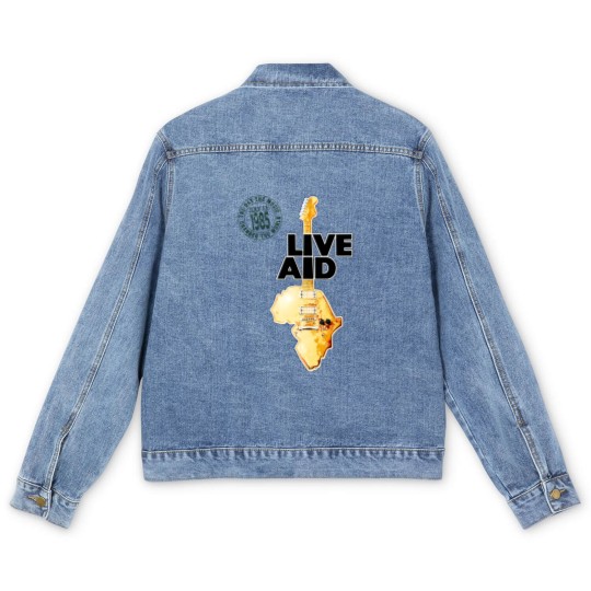 Discover Live Aid Concert Music Gig Event Live 1985 Wembley 80s Men's Denim Jackets