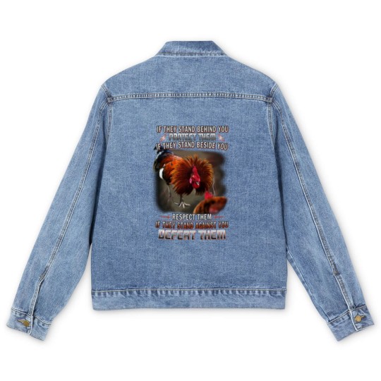 Discover Chicken Men's Denim Jackets/ Chicken Clothing/ rooster Men's Denim Jackets