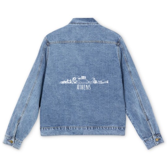 Discover Athens city skyline Cool Greece souvenir Men's Denim Jackets