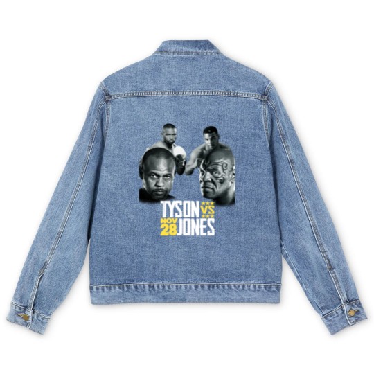 Discover Mike Tyson vs Roy Jones JR. Men's Denim Jackets Boxing Legends Super Fight Men's Men's Denim Jackets New