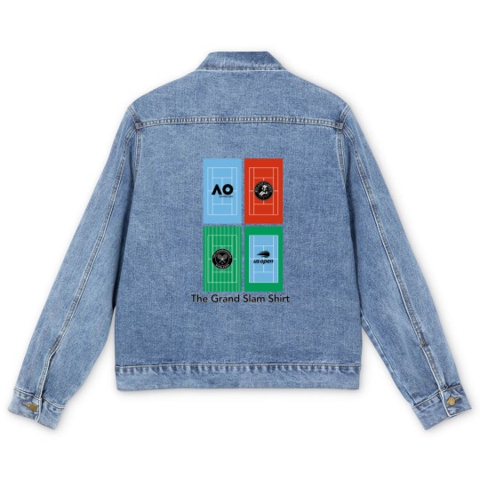 Discover Tennis Men's Denim Jackets grand slams, Tennis player gift, Premium men woman unisex Men's Denim Jackets, Tennis Men's Denim Jackets